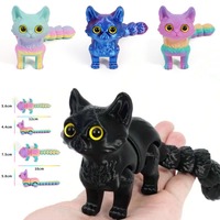 12/16cm 3D Printed Articulated Cute Cats Figurine Miniature Living Room Decor Car Desktop Home Decoration Accessories Kids Gifts