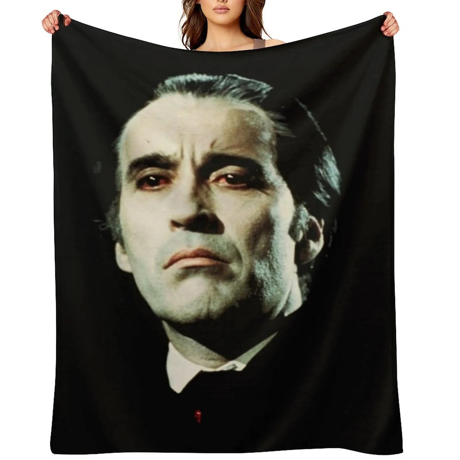 

Dracula Vampire Christopher Lee Essential T-Shirt Throw Blanket Tourist Bed linens Softest Sofas Blankets