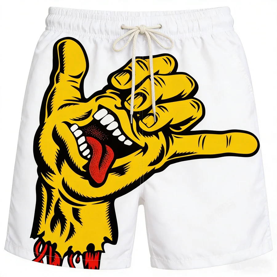 

Male Loose Holiday Cartoon Pattern Board Shorts Outdoor