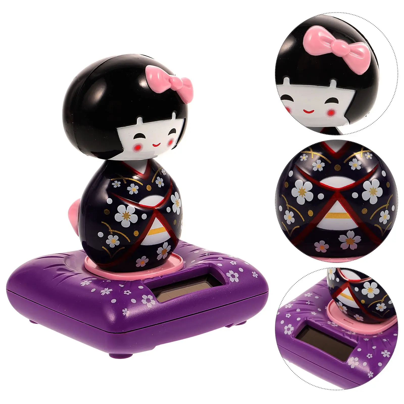 Ornamento de carro movido a energia solar japonês maiko bonito brinquedo de audição aliviar a fadiga presente decoração de escritório em casa acessórios de carro