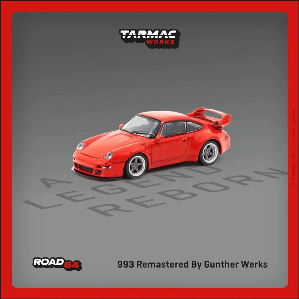 In Stock TW 1:64 993 Remastered By Gunther Werks Red Diecast Diorama Car Model Collection Miniature Toys Tarmac Works