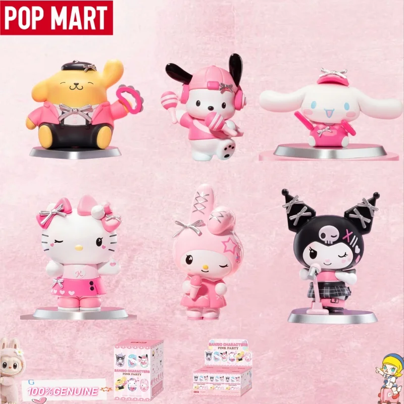 

POPMART Sanrio Characters Pink Party Series Blind Box Figures Collectible Ornaments Surprise Toys Birthday Gifts For Anime Fans