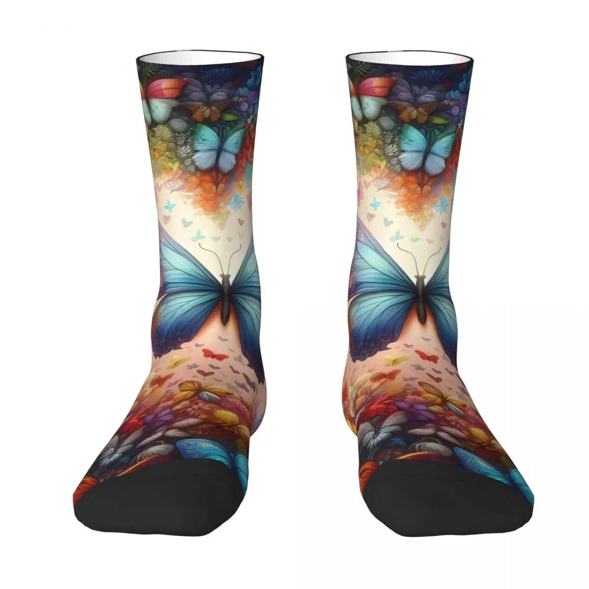 Butterfly Sock Printed Man Polyester