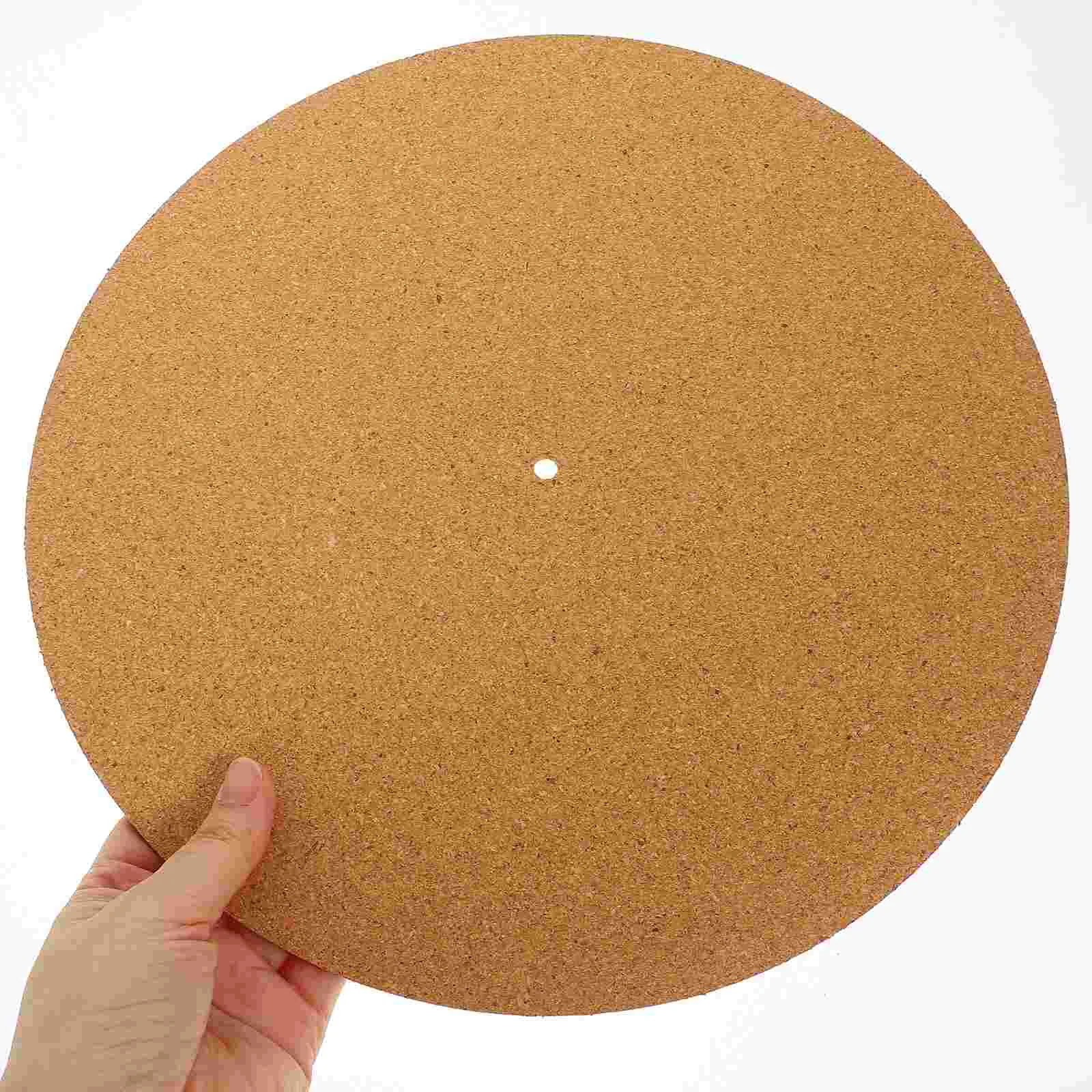 2 Pcs Cork Pad Gramophone Turntable Vinyl Player Shock Absorbing Protective Mat Household Slipmat for Platter