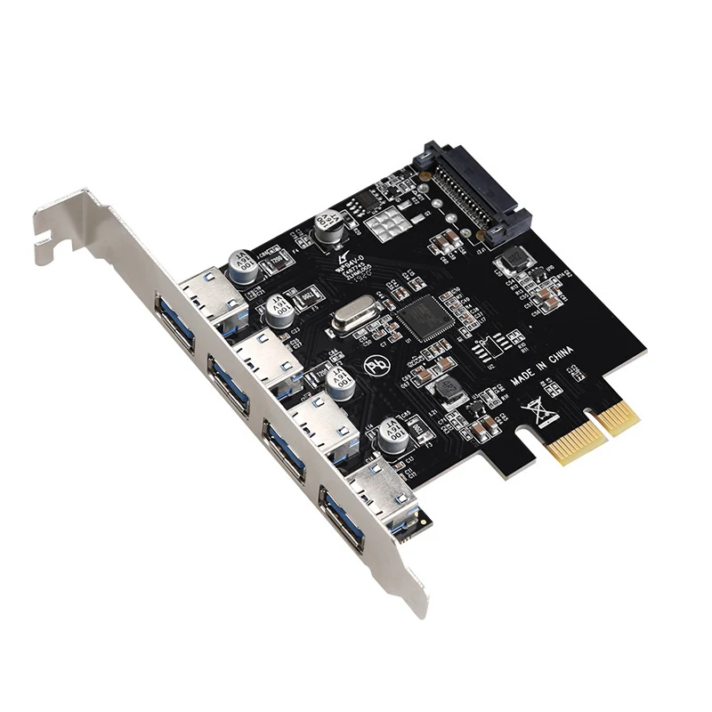 

PCIE к USB3.0 плата расширения FL1100 чип 15Pin источник питания PCI-E к 4-портовой USB3.0 плата расширения