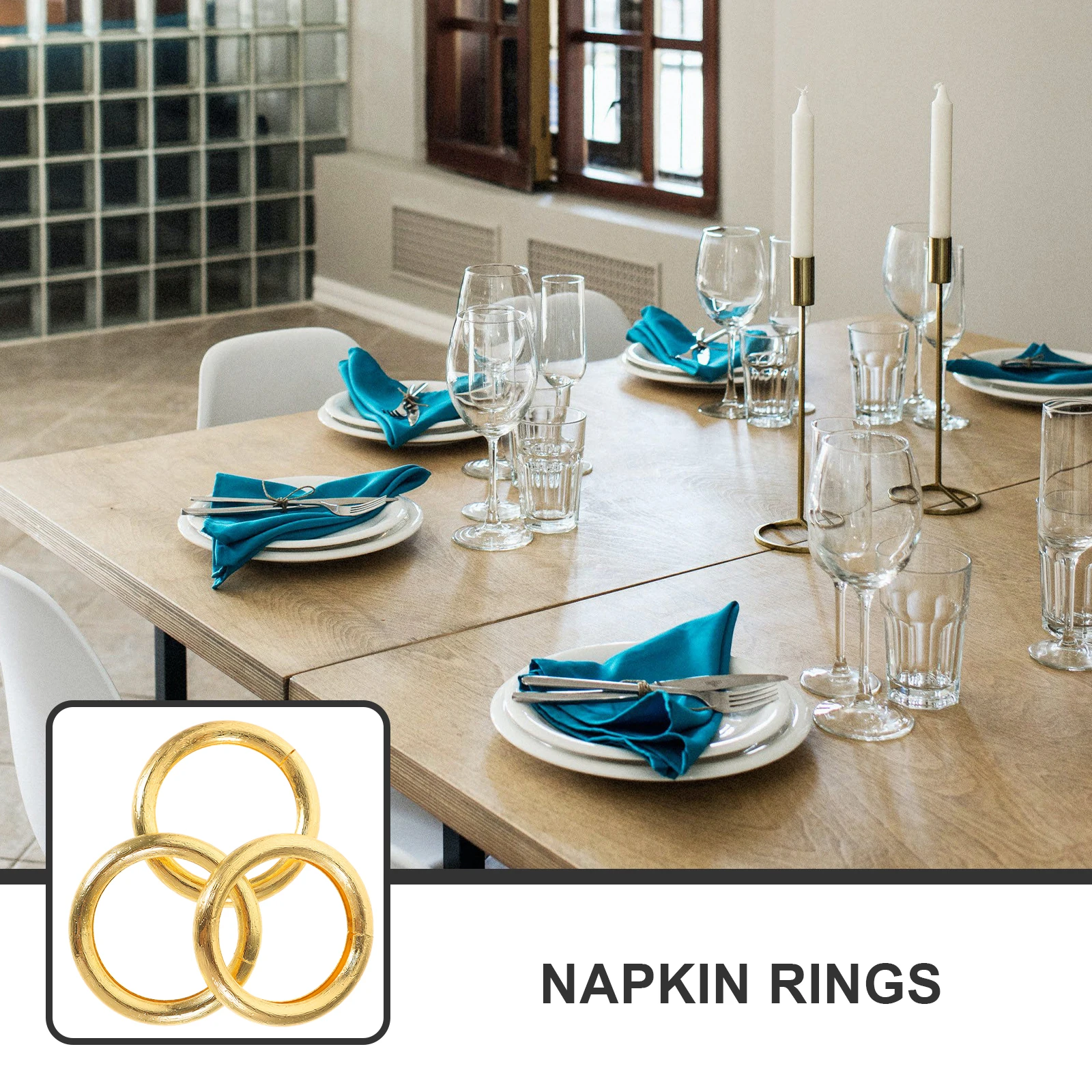 

6Pcs Napkin Rings Set Zinc Alloy Metal Round Shape Napkin Buckle for Wedding Dinner Party Table Decoration Napkins Buckles