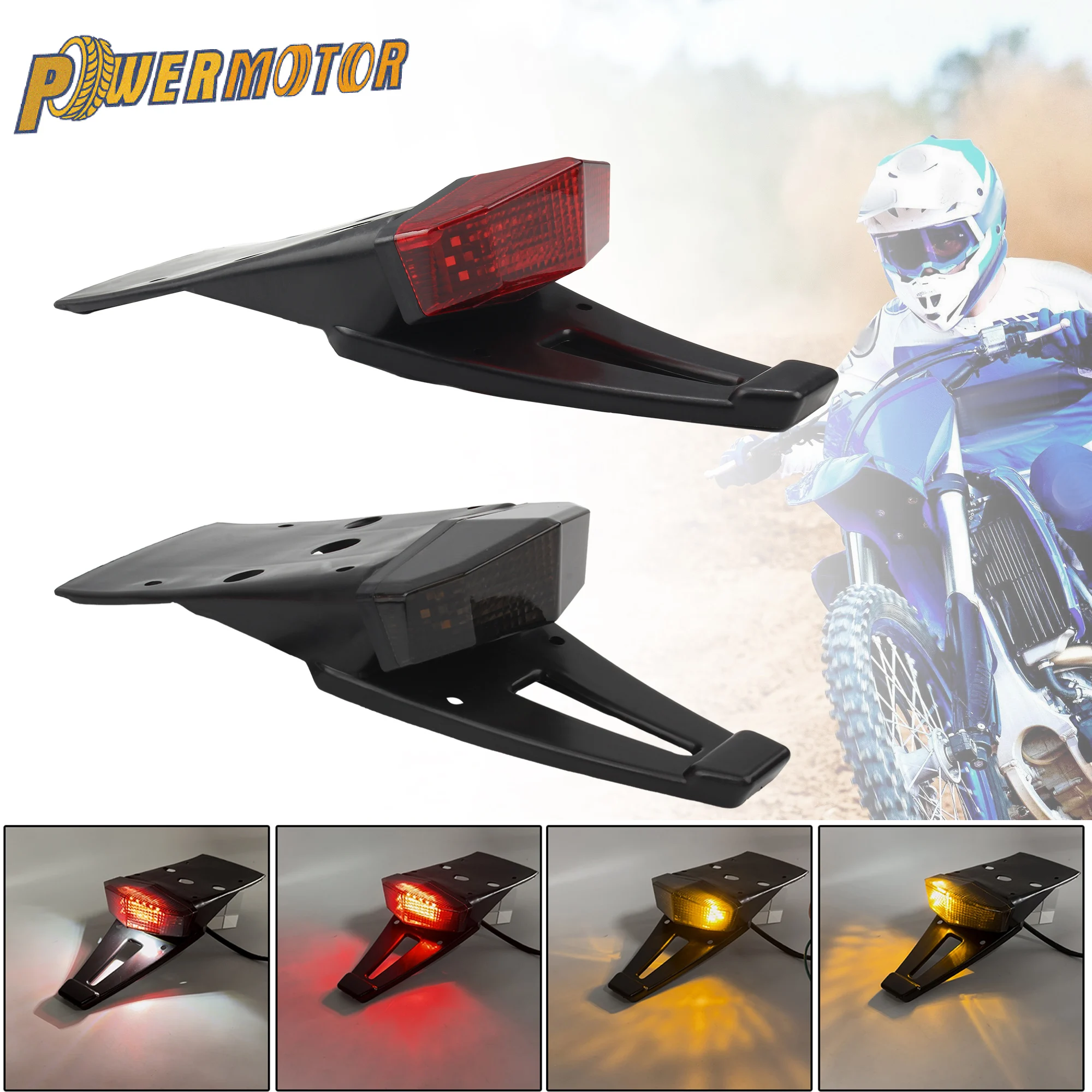 

Универсальный светодиодный задний фонарь для мотоцикла 12 В, стоп-сигналы заднего крыла для KTM Honda Surron Bee X Husqvarna Yamaha Kawasaki Beta