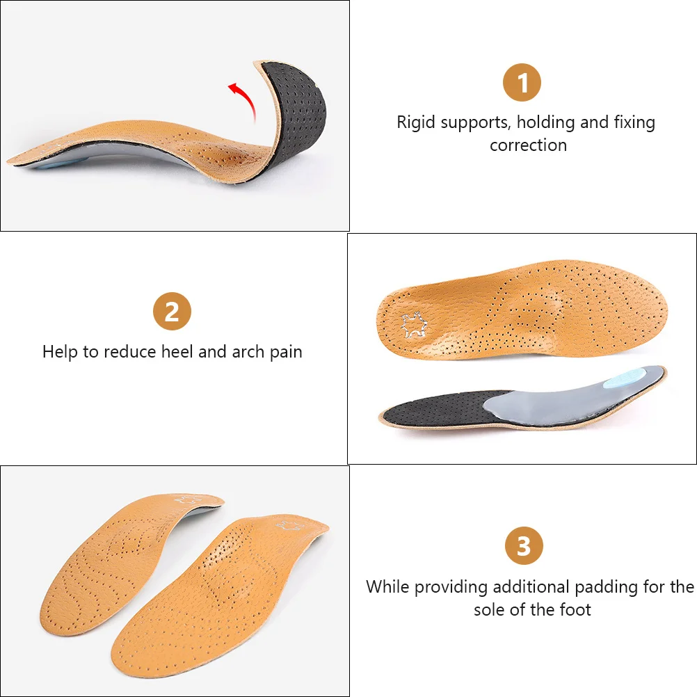 

1Pair Unisex Arch Correction Pads Foot Care Insoles for Plantar Fasciitis Heel Pain Flatfoot Orthotics Stick Feet Insoles