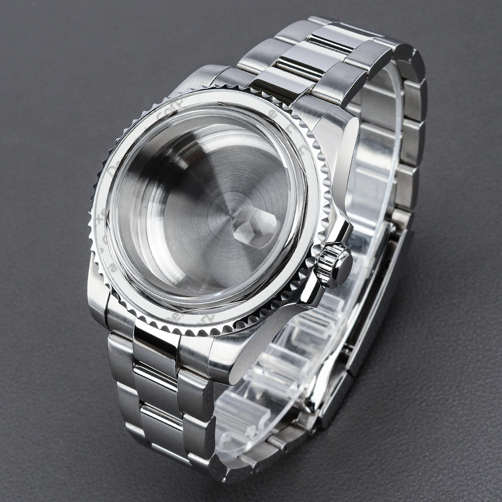 40mm Uhrengehäuse mit Armband und Saphirglas für SUB GMT NH34 NH35 NH36 Miyota 8215 ETA 2824 PT5000 Uhrwerke, Gehäuse für 38mm Lünetteneinlage – Detail 4