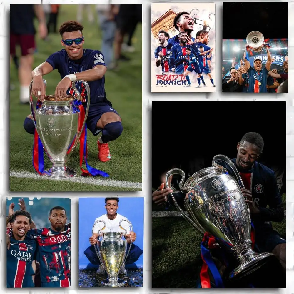 1PC P-Paris Saint Germain F poster Self-adhesive Art Waterproof Paper Sticker Coffee HouseWall Decor