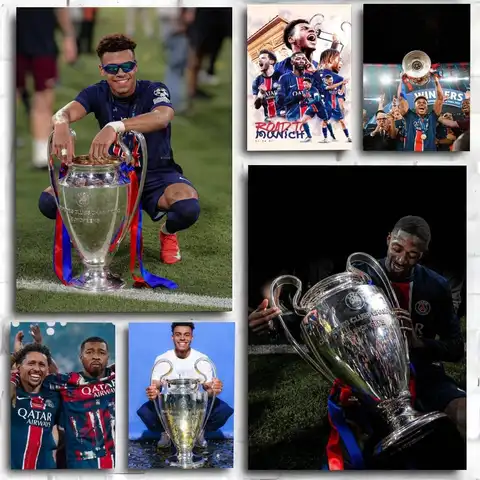 1PC P-Paris Saint Germain F poster Self-adhesive Art Waterproof Paper Sticker Coffee HouseWall Decor