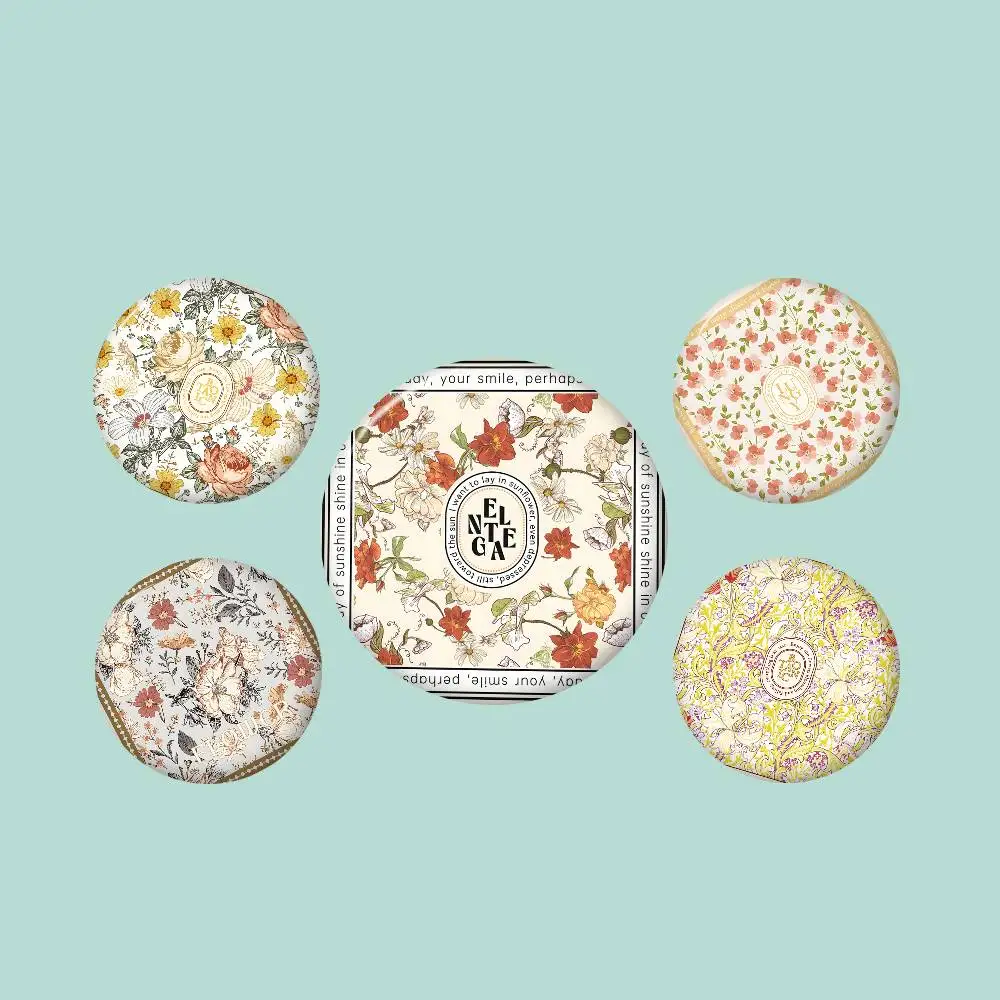 Persian Carpet Floral Pattern Creative Pins Funny Round Snap-in Brooch Badge Backpack Hat Accessories Jewelry Gifts for Friend