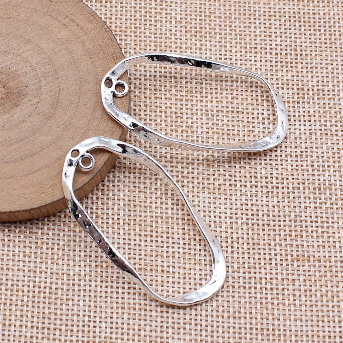 WYSIWYG 10pcs 49x26mm 4 Colors Oval Hoop Twisted Earring Connector Accessory For DIY Jewelry Making Handmade Jewelry Findings