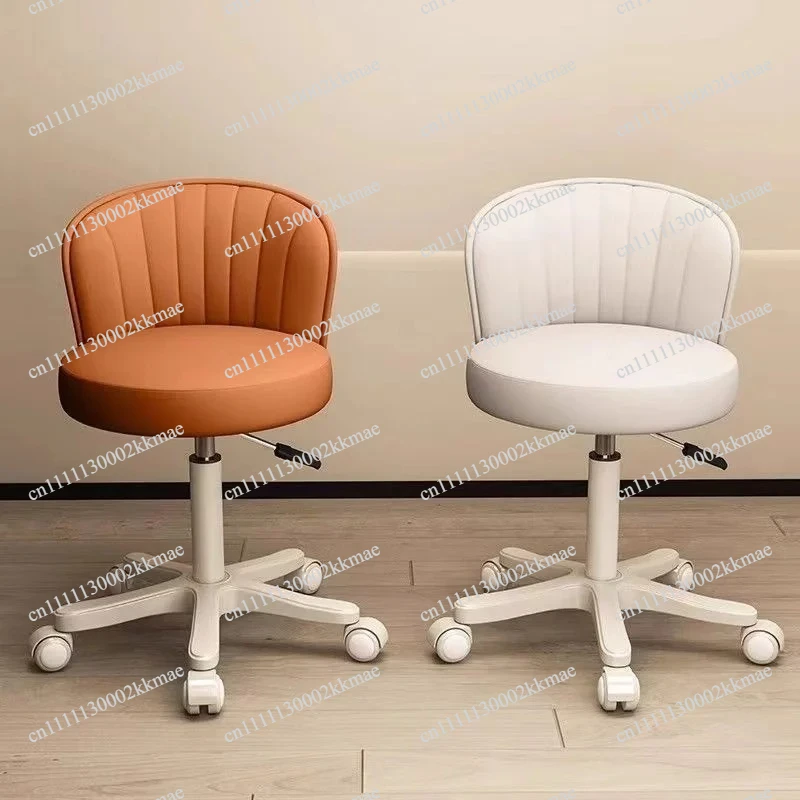 360° Rotating Chair Makeup Stool Bedroom Dressing Table Chair Height- adjustable  with Wheels Backrest Chairs Leather Chair