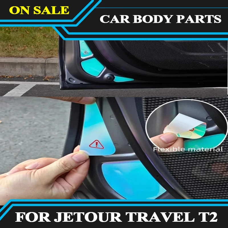 

Светоотражающие наклейки на дверь, подходящие для Chery JETOUR Traveler T2 2023-2024, светящиеся предупреждающие наклейки на автомобильные двери, украшение интерьера