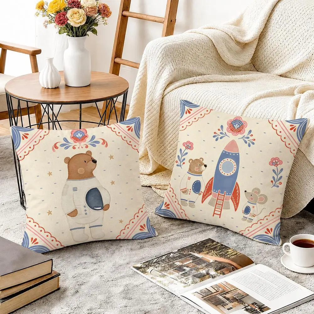 Boho Animal Bear Panda Balloon Cushion Cover Soft Short Plush Throw Pillow Cover Cushion Case for Sofa Bedroom Home Decor Gift