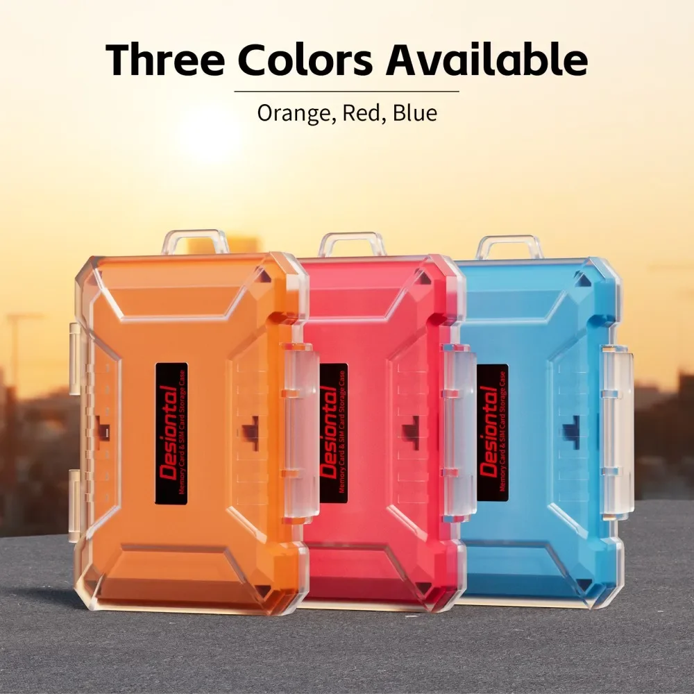 Desiontal Waterproof ABS Memory Card Case Anti-Static Storage Box SD & MicroSD Card Holder for 4 SD Card nd 12 TF/Micro SD Card