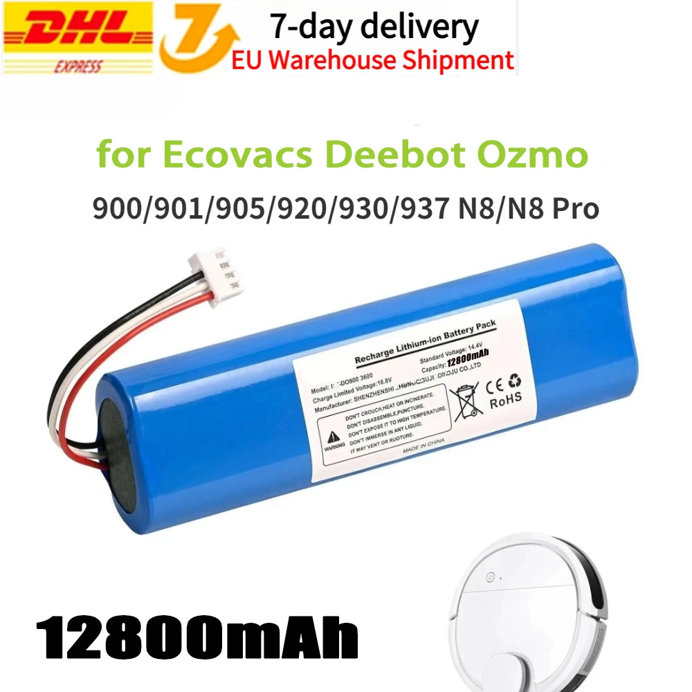 

Replacement Battery 6800mAh for Ecovacs Deebot Ozmo 900,901,905,920,930,937,N8,N8 Pro Li-ION 14.4V Robot Vacuum Cleaner Battery