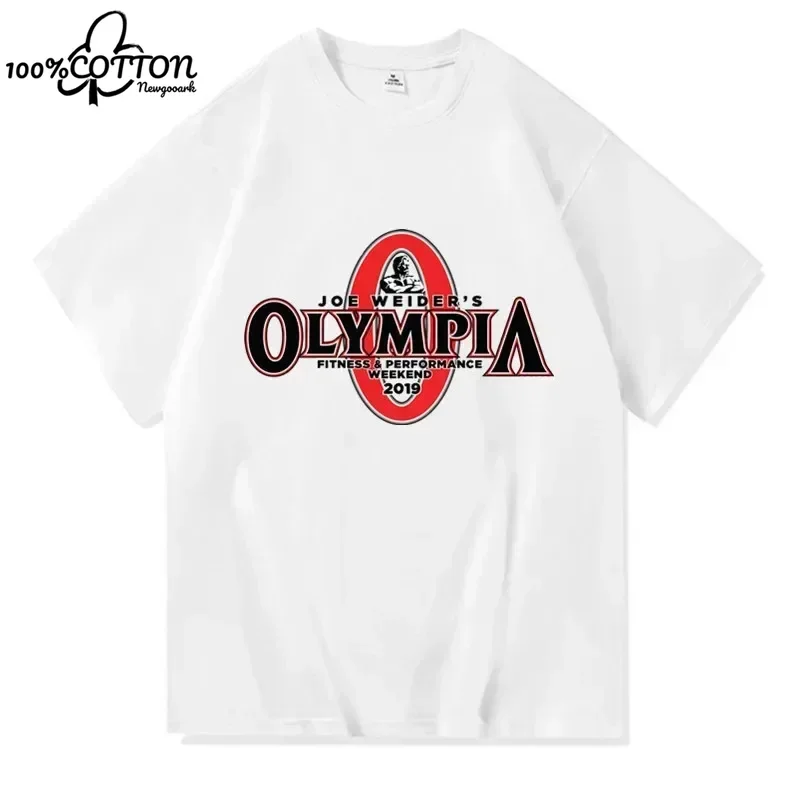 

LE 2023 Summer New OLYMPIA Men's Gym Cotton T-shirt Women's Casual O-neck Basic High Quality graphic t shirts