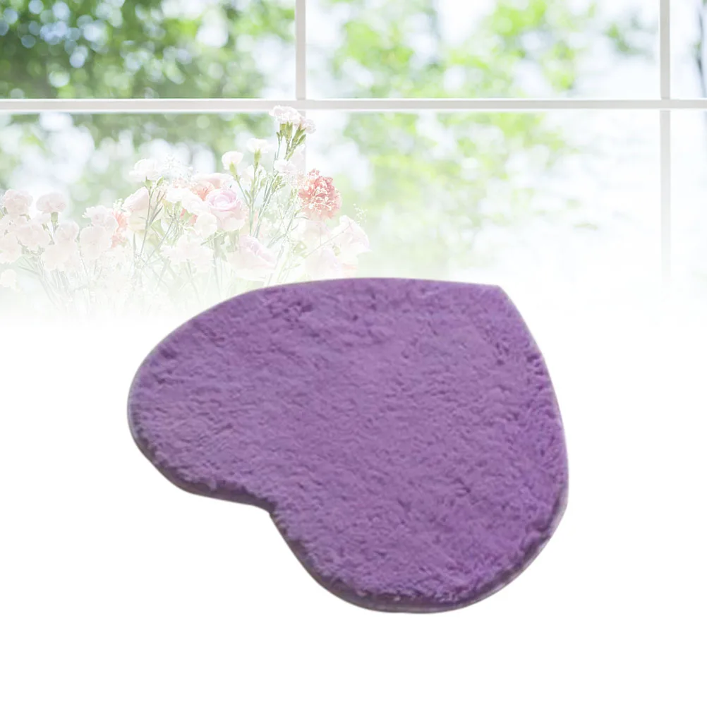 

30x40Cm Adorable Heart Shape Cotton Mat Super Absorbent Silky Carpet For Living Room