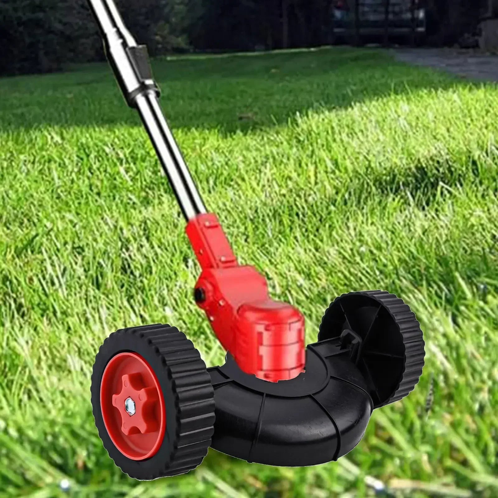 Lawn Mower Support Wheel Adjustable Support Wheels Attachment Grass Trimmer Detachable Auxiliary Wheel Quick Change Trimmer He