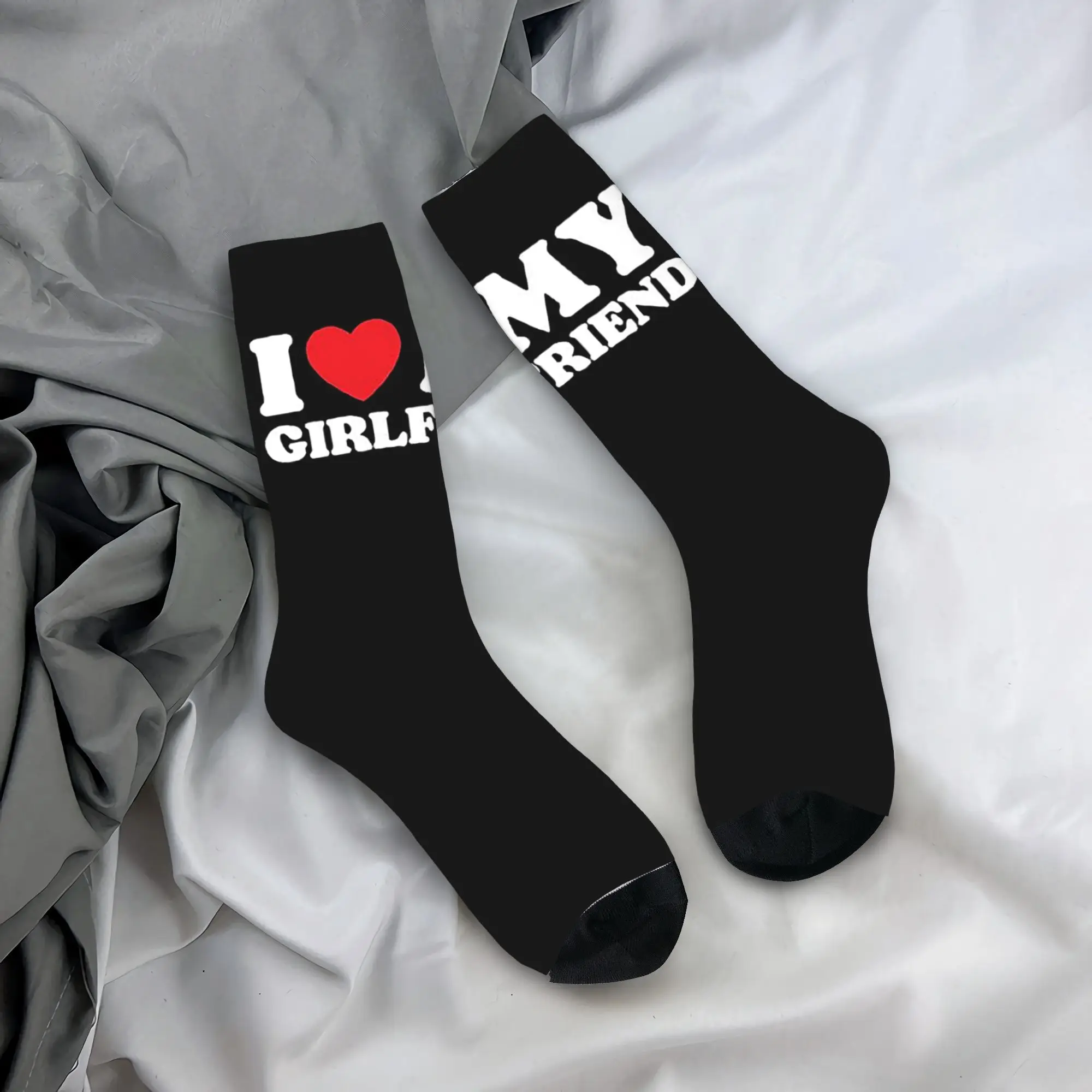 Calcetines I Love My Girlfriend Harajuku medias de alta calidad calcetines largos para todas las estaciones accesorios para hombre mujer regalos de navidad