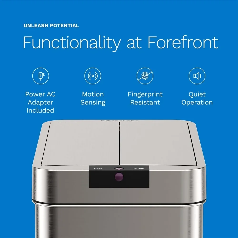 21 Gallon Automatic Trash Can for Kitchen - Stainless Steel Garbage Can with No Touch Motion Sensor Lid with AC Power Adapter