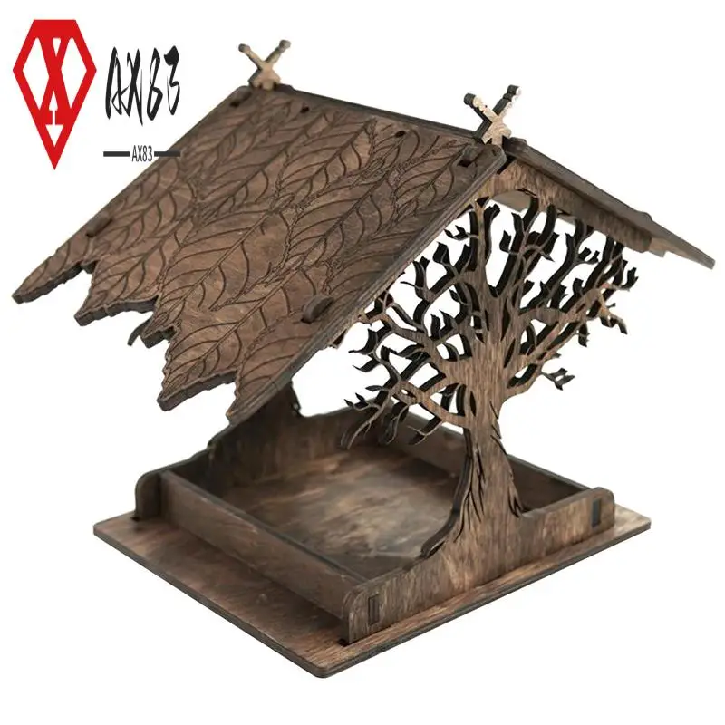 

AX83-деревянная кормушка для птиц, подвесная поилка для сада, двора, сада, декора, крыши, наружные кормушки для птиц