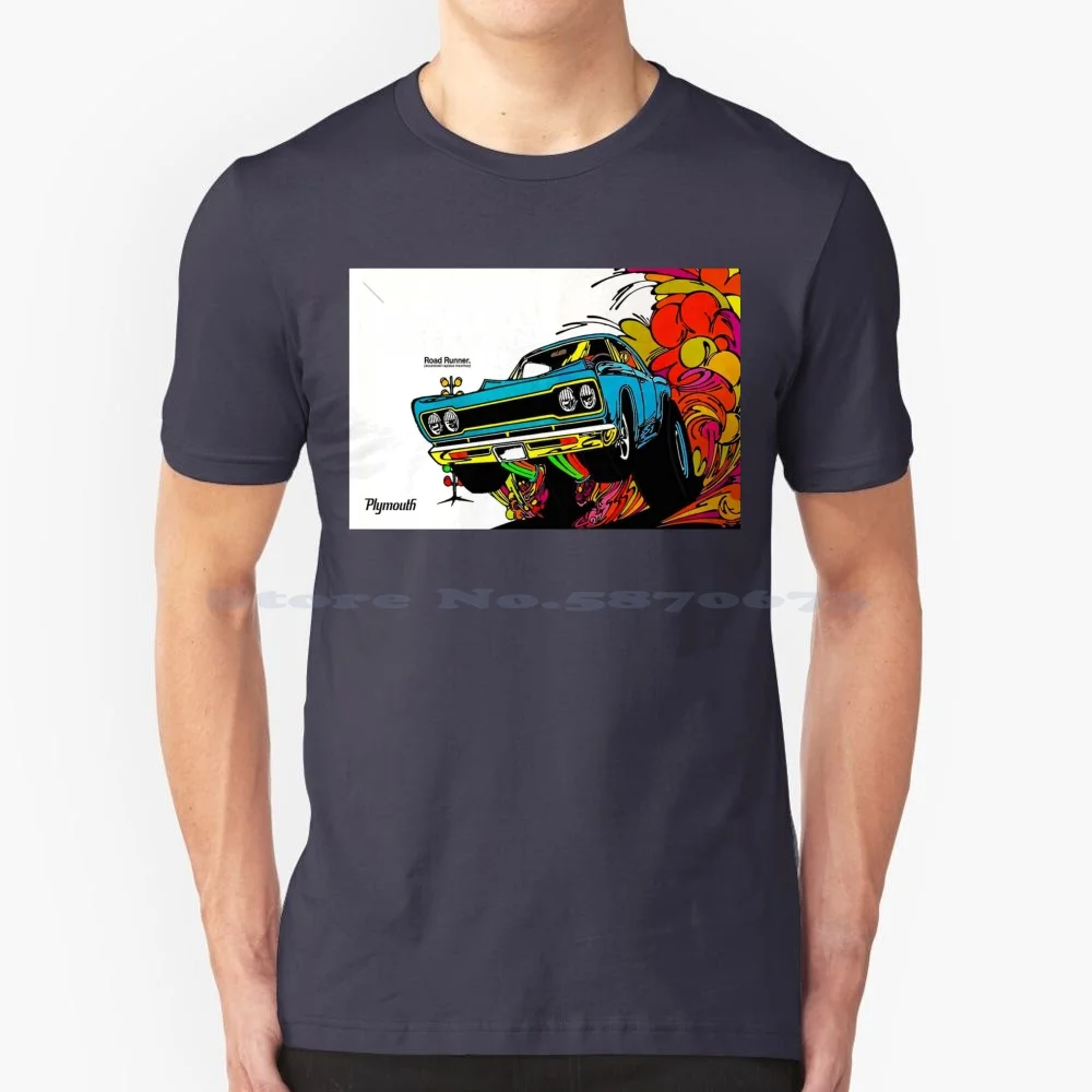 Vintage Plymouth Road Runner T Shirt 100% Cotton Tee Plymouth Road Runner Mopar Car Automobile Vintage Chrysler Alcorn Milton