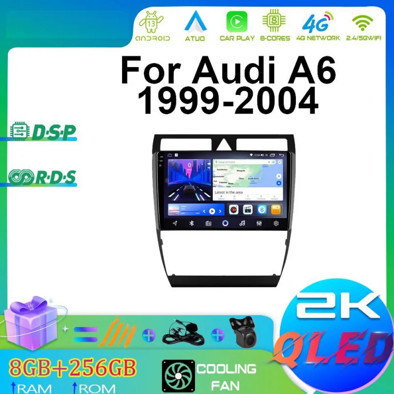 

For Audi A6 1999-2004 Car Intelligent Systems Android Car Player GPS WIFI Carplay 4G Car Radio Navigation Stereo Car Electronic