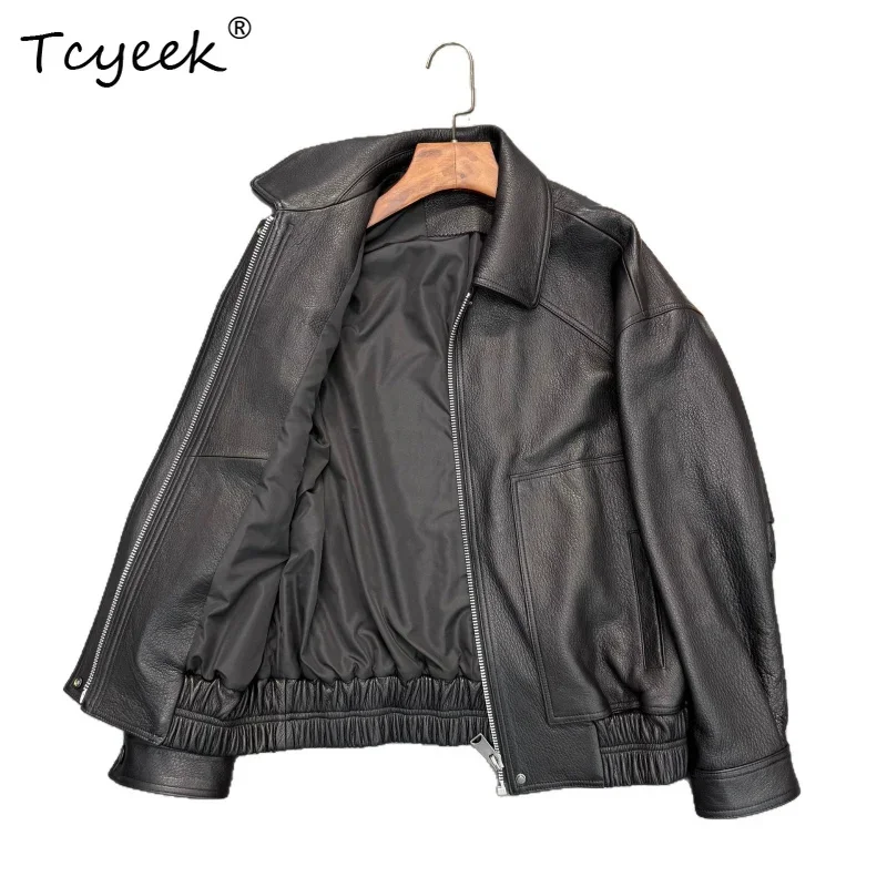 Tcyeek Genuine Leather Jacket Women High-end Sheepskin Vintage Coat Womens Spring Autumn Clothes Korean Style Jaqueta De Couro