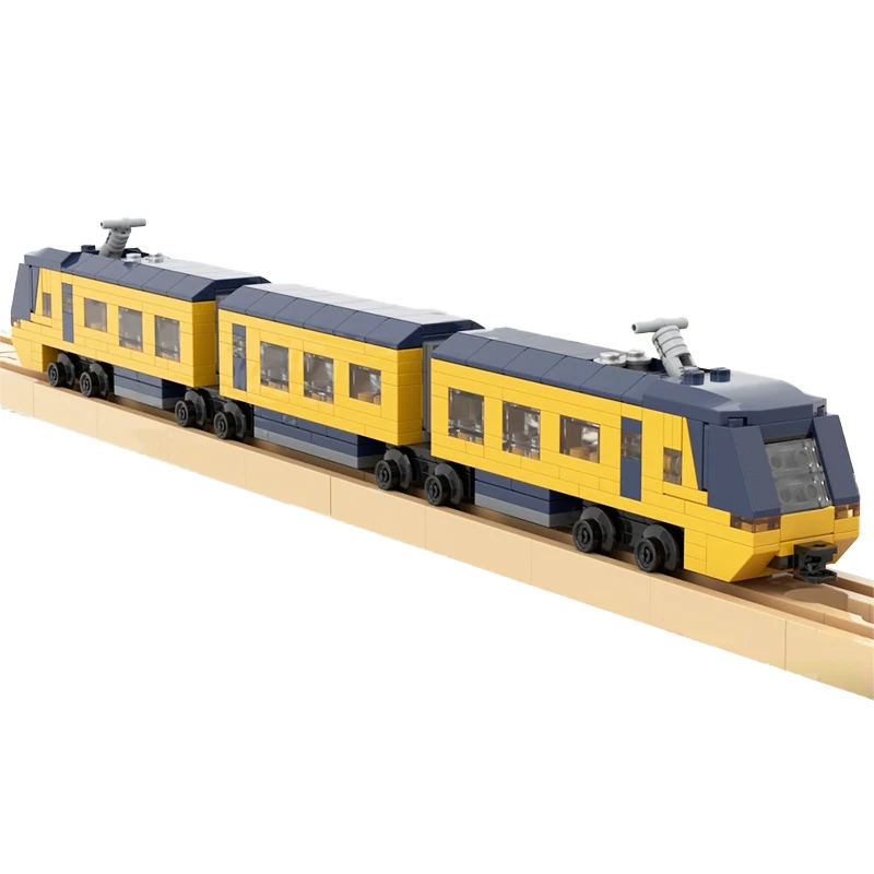 MOC City Long Rail Track Model Intercity Train for BRIO Locomotive Building Blocks Train Children's Bricks Toys Gifts
