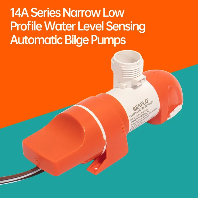 Seaflo 12V/24V Automatic Bilge Water Pump – Compact Horizontal Induction Drainage Pump for Boat, Yacht & Marine Use