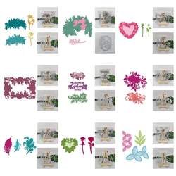 Heart Shaped Bouquet Decoration Metal Cutting Dies and Clear Stamps Set For DIY Scrapbooking Card Album Photo Making DIY Crafts