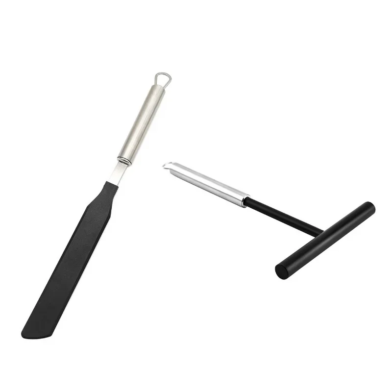 Stainless Steel French Crepe Spreader Pancake Like Batter Spreading Tools Pancake Like Batter for Bakery Kitchen + Spatula