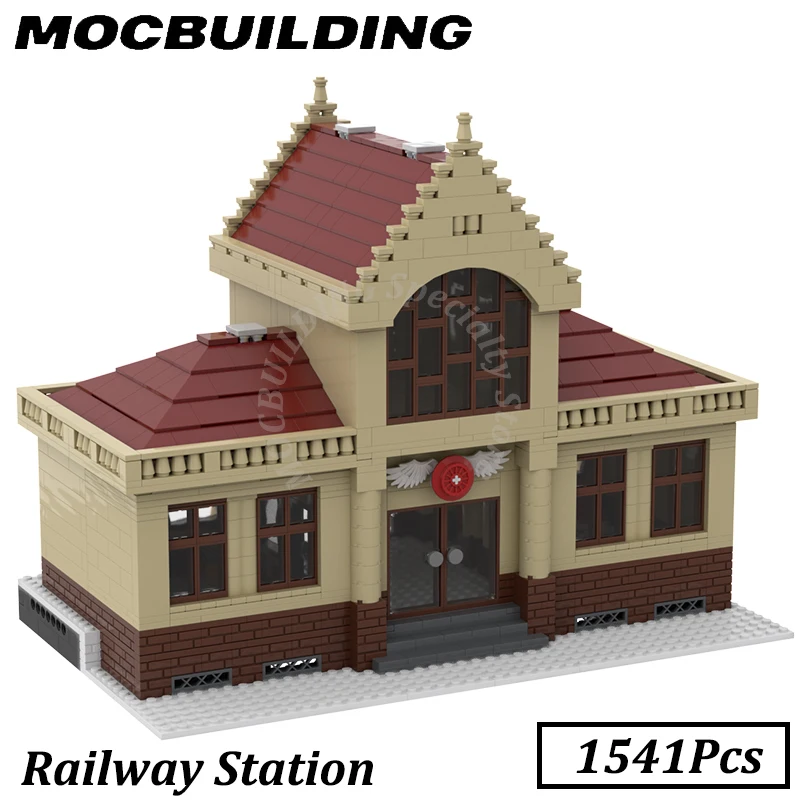 

Train Station Modular Buildings Street View MOC Building Blocks Display Diy Construction Bricks Toys Gifts Christmas Present