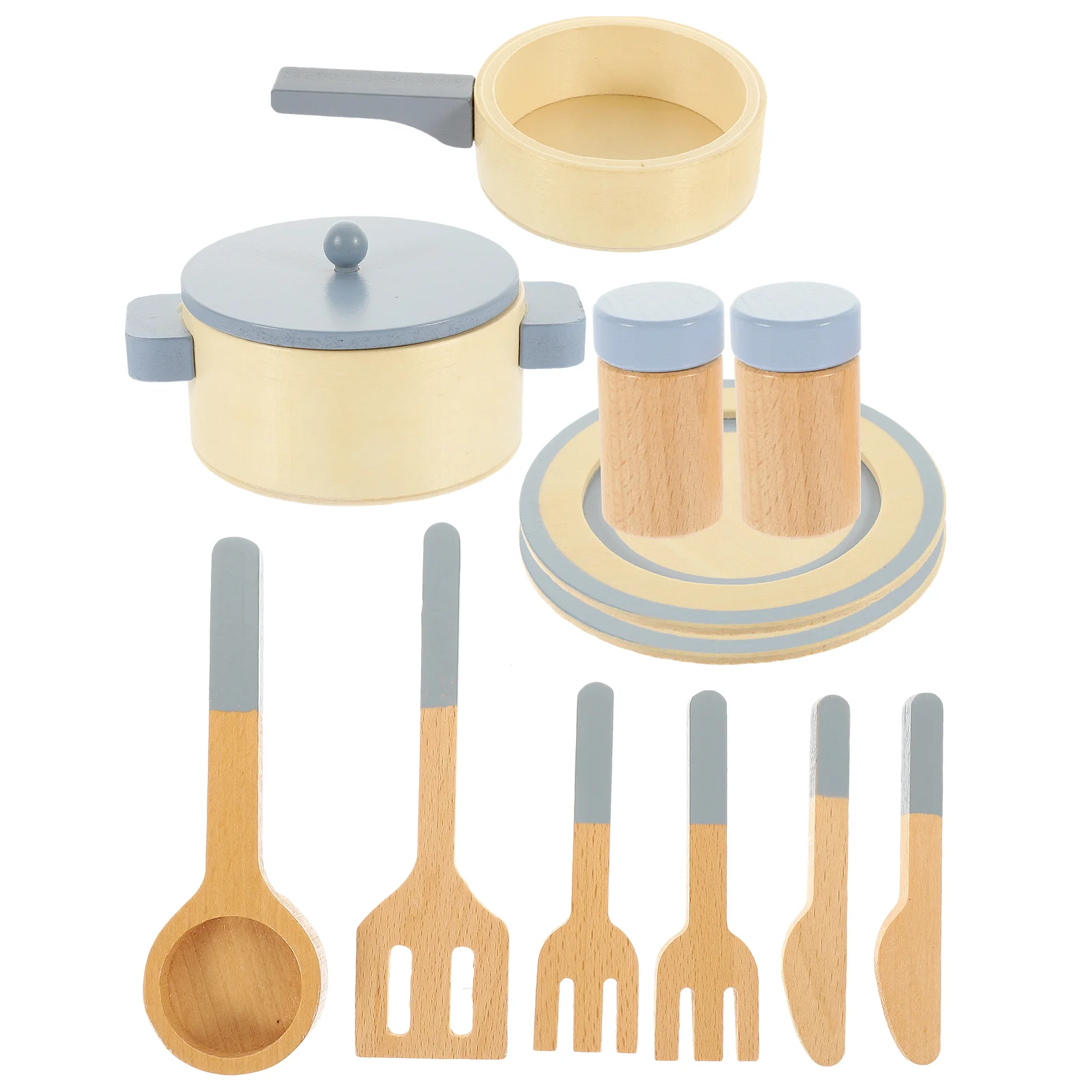 Faux ustensiles de cuisine en bois pour enfants, jouets pour enfants, puzzle, ensemble de jeu, leone nitive