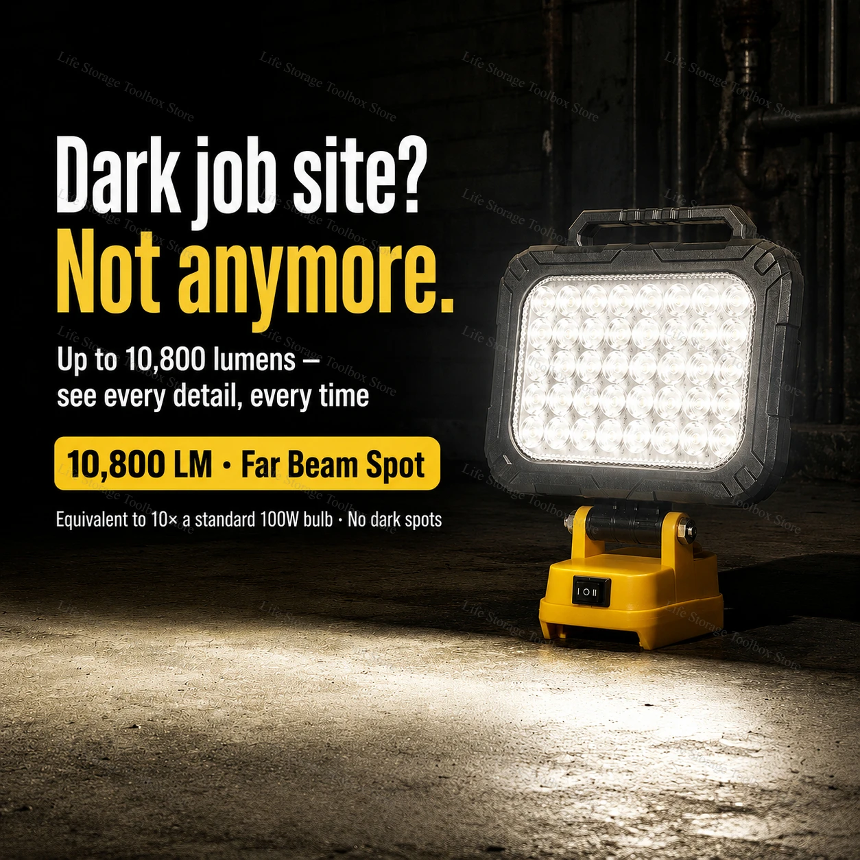 For Dewalt Work Light 18V Lithium Battery 3/4/5/8-inch Wireless LED Lights Compatible DCB204 DCB206 Portable Outdoor Flashlight