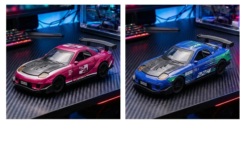 1:36 NISSAN GTR & RX7 MX5 Spielzeugauto mit zu öffnenden Türen, Rückziehfunktion, bemaltes Sammlerstück, ideales Geburtstagsgeschenk für Kinder – Detail 10
