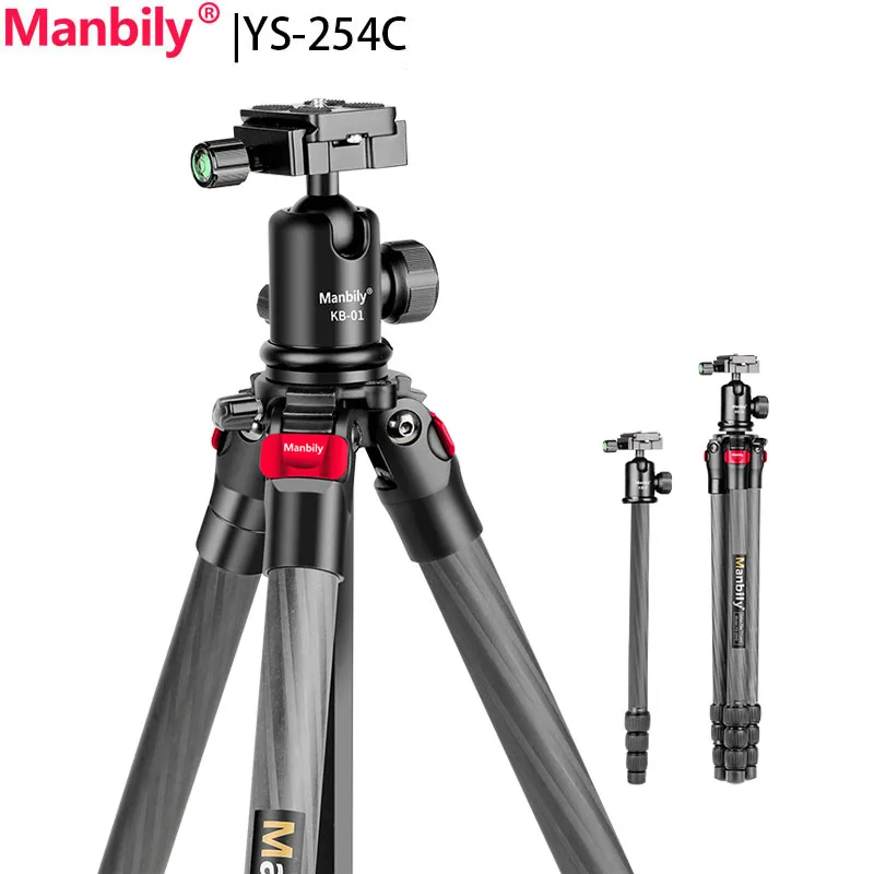 

Manbily 63'' Tripods for Camera Carbon Fiber Professional Camera Tripod Stand with KB-01 Ballhead for DSLR Camera YS-254C