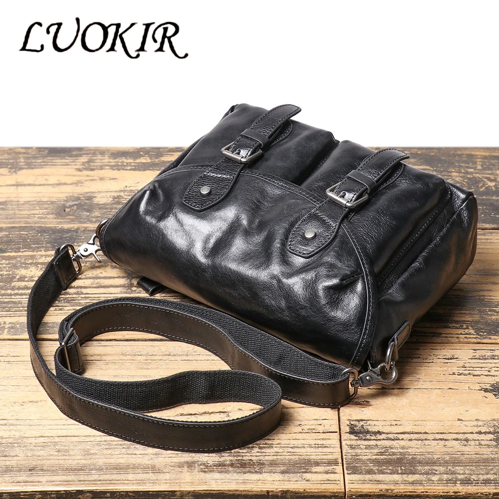 

LUOKIR New Handmade Leather Men's Crossbody Bag, Minimalist Style, Fashionable Shoulder Bag, Artistic Retro Casual Messenger Bag
