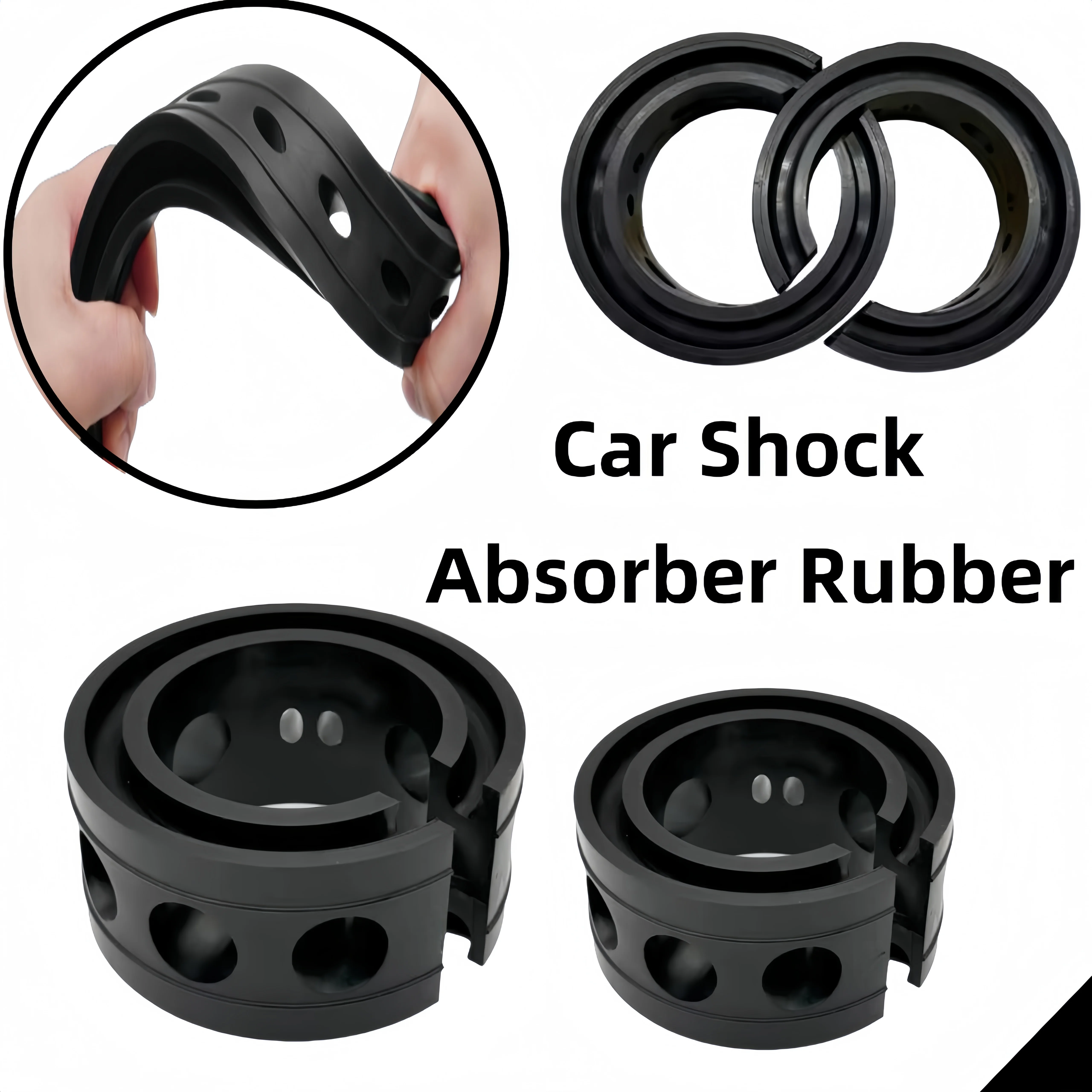2pc Power-Up Style Universal Car Bumper Spring Buffer Rubber Gel Protection for Shocks Reduce Vibration Noise A+/B+/C/D Type