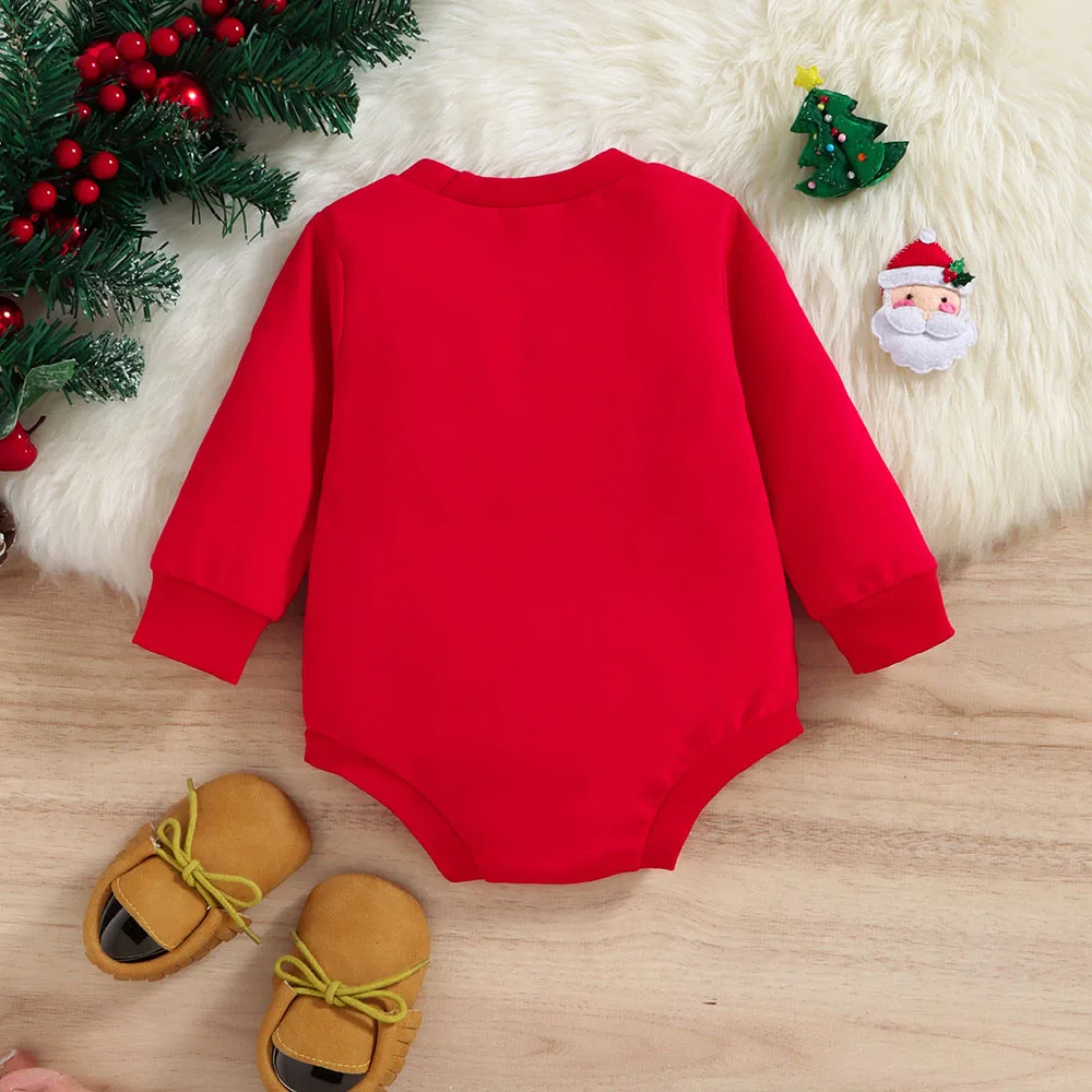 Christmas Baby Clothes Christmas Tree and Letter Print Bodysuit Long Sleeve Newborn Girls Jumpsuit Infant Boys One Piece