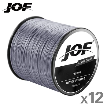 JOF X12 300M-1000M 꼰 낚싯줄, 멀티컬러 멀티필라멘트 바닷물 PE 라인, 33 42.7 55.1 65 90.3 103 149.9LB, 12 가닥 