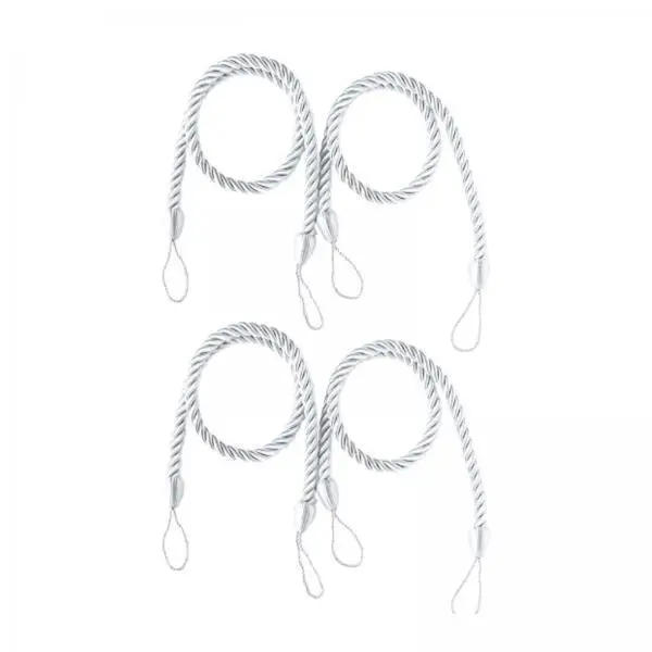 4x4 Pieces Twisted Curtain Tie Backs Ornament for Bedroom Kids Room Study Room Gray