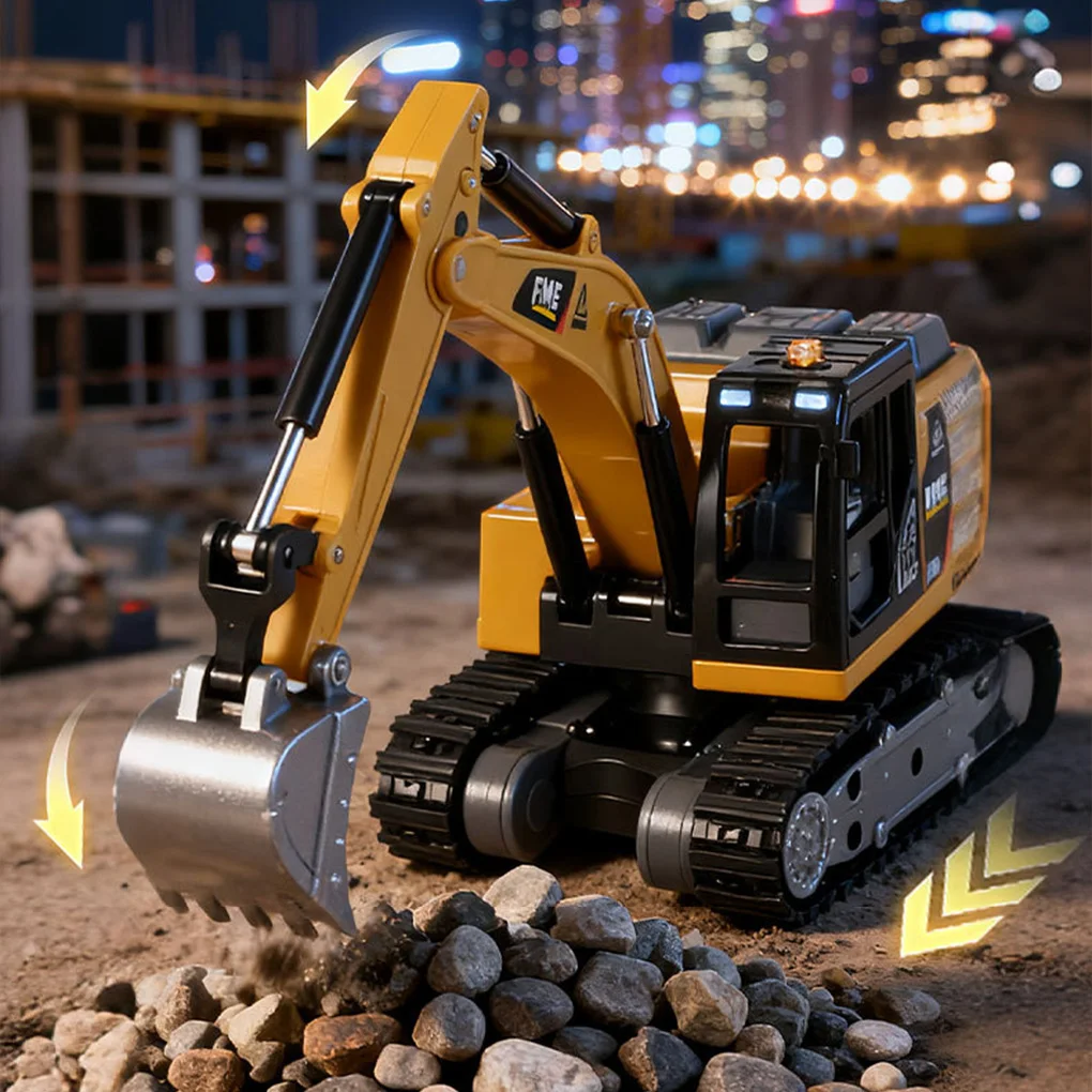 

HG4-301 Electric Remote Control Excavator Simulation Alloy Engineering Vehicle Toy Car Bulldozer Dump Truck ﻿