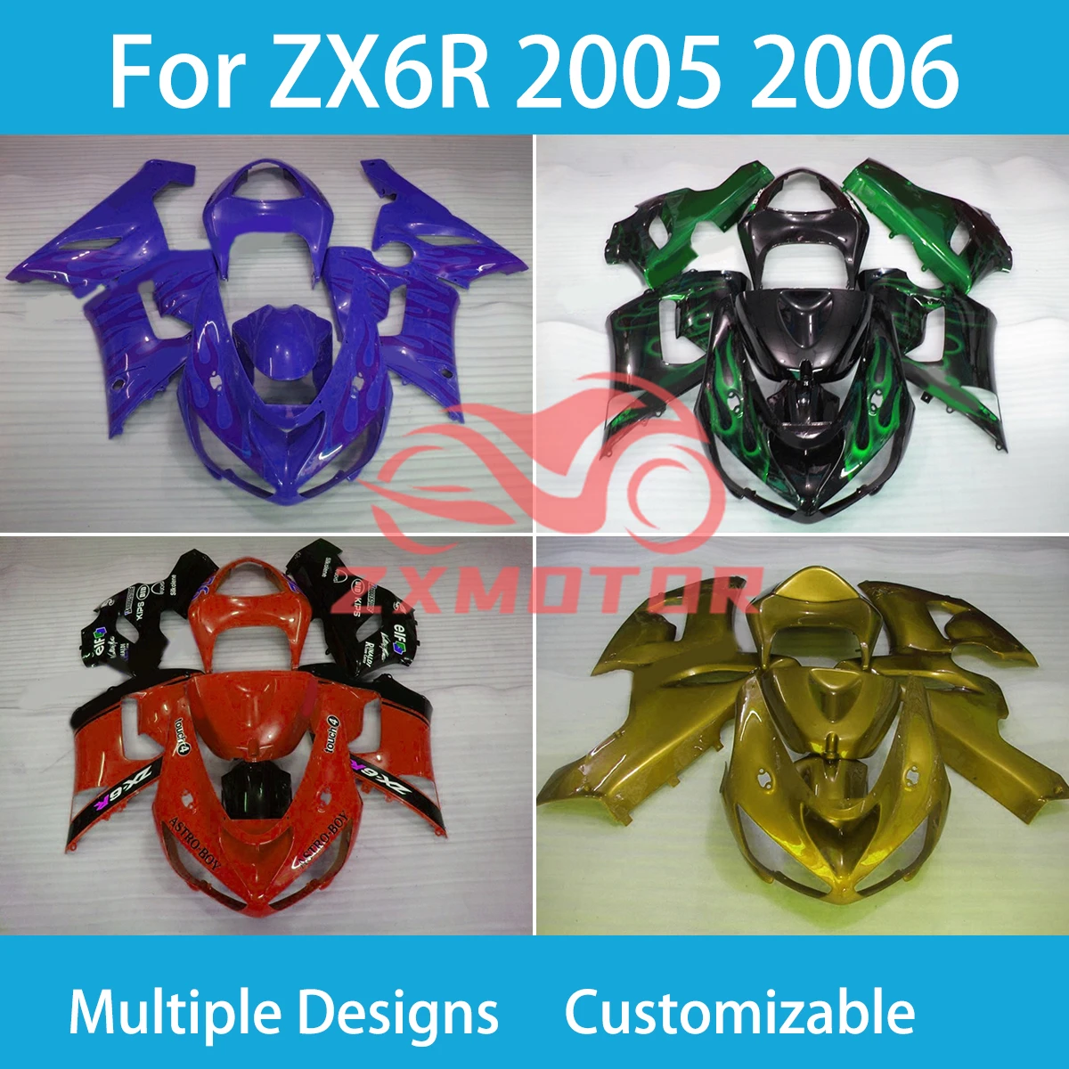 Fairing Kit for Kawasaki Ninja 636 ZX6R 2005 2006 Motorcycle Body Cowl Spare Parts Accessories Fairings ZX 6R 05 06