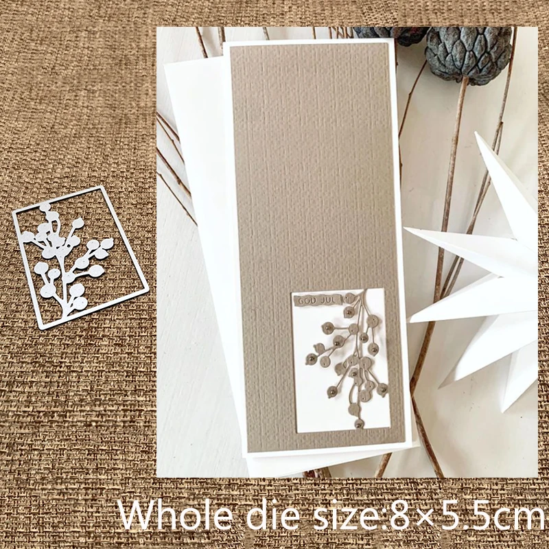 New Design Craft Metal stencil mold Cutting Dies berry branch frame scrapbook die cuts Album Paper Card Craft Embossing