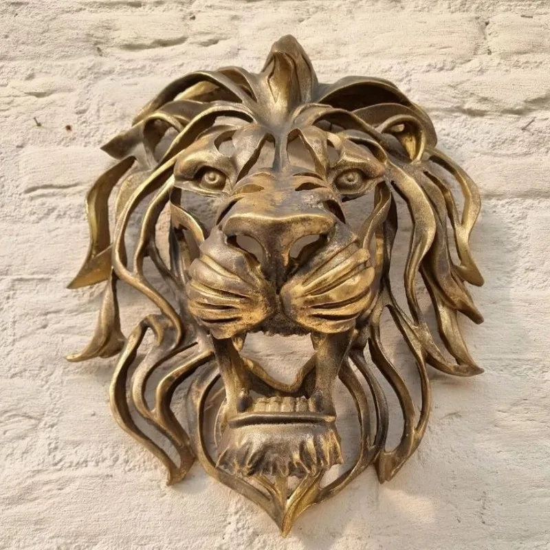 Hollow Lion's Head Statue, Resin Crafts, Wall Decoration, Wall-Hung Decorations, Ornaments, New