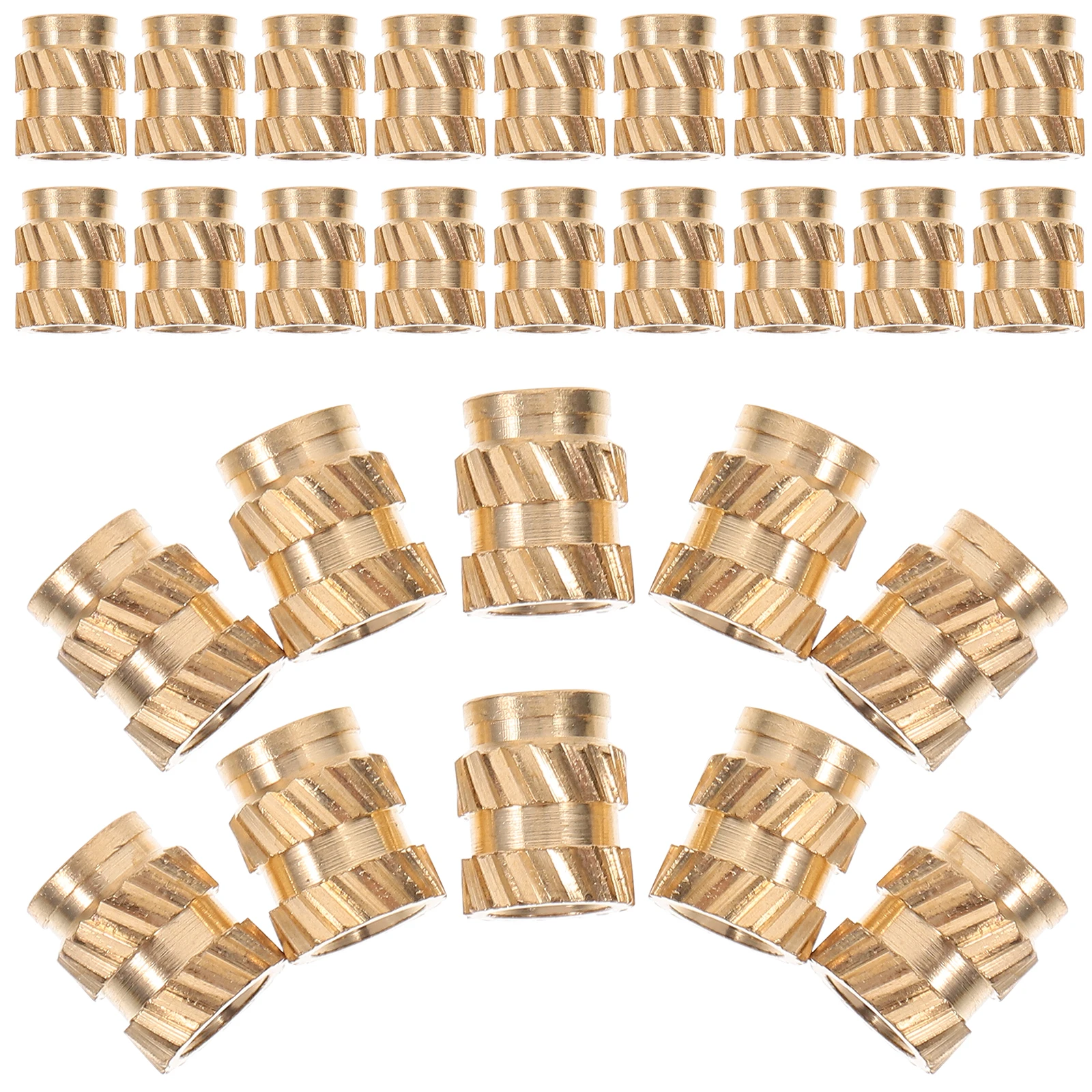 

100pcs Nut Thread Embedment Nut Knurled Heat Set Brass Female Heat Set Insert Connector For 3D Printing Plastic RM3x4 5x6